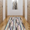 Deerlux Area Rug with Nonslip Backing, Abstract Brushstrokes and Glitter Pattern, 2.5 x 6.5 Ft Runner QI003640.R